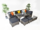 10PC Modular Corner Daybed Sofa Dining Rattan Furniture Set - Natural DECO alfresco