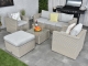 Bahamas Rattan 5PC Outdoor Sofa Set - 5-Seater - Champagne