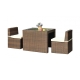 Cannes Rattan 3 pc Breakfast 2 Seater Cube Set