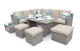 Chelsea Corner Sofa High Back Dining Rattan Set Whitewash Inc. Oatmeal & Grey Cushion Covers