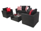 Bahia 4PC Rattan Furniture Outdoor Sofa Set - Black
