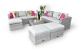 Grand Bahamas Rattan 10 Seater Outdoor Sofa Set - Oyster Grey