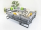 Grand Windsor 8PC Aluminium Corner Sofa with Recliner Set - Slate Grey