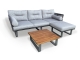 Hampton 7PC Aluminium Corner Sofa Rope Set & 2 stools - LH & RH Arrangement - Latte