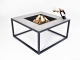 Harvard Aluminium Log/Charcoal Firepit Large 100cm Square Coffee Table - Charcoal
