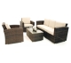 Kingston 4 pc 3 Seater Rattan Sofa Garden Furniture Set