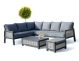Kingswinford 6PC Aluminium Rattan Corner Sofa Set - Grey