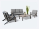 Newcastle 4PC Garden Aluminium 5-Seater Sofa Set - Charcoal Grey