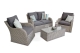 Nottingham 4PC High Back Rattan Sofa Furniture Set - Whitewash Grey