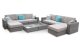 Sutton Grand Luxury Rattan Corner Sofa Lounge Set - Natural