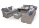 Nottingham Grand Sofa Corner Dining Garden Furniture Set - Whitewash Grey