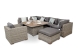 Ascot 8PC Rattan and Acacia Garden Modular Sofa Dining Set - Whitewash Grey