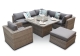 Ascot 8PC Rattan Garden Modular Sofa Dining Set - Whitewash Grey