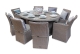 Richmond Oval Rattan 8 Seater Dining Table Set - Champagne Grey