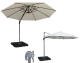 Black 3m Round Deluxe Rotational Cantilever Parasol with Cross Stand