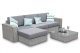 Sutton 5PC Rattan Corner Sofa Set - Thick Cushions - Whitewash Grey