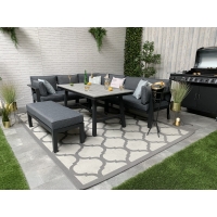 outdoor corner aluminium dining set