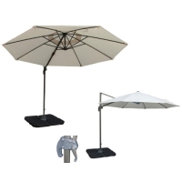 Black 3m Round Deluxe Rotational Cantilever Parasol with Cross Stand - Royalcraft