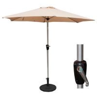 Sarah 3m Round Stainless Steel Look Parasol with Crank - Royalcraft
