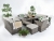 10 Seater High Back Grand Sofa Cube Dining Rattan Set - Inc. Oatmeal & Grey Cushion Covers - DECO alfresco
