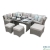 9PC Modular Corner Daybed Sofa Dining Rattan Furniture Set - Inc. Oatmeal & Grey Cushion Covers - DECO alfresco