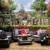 London 4PC Rattan Garden Mid Century Sofa Set - Cappuccino Grey