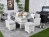 Buckingham 5PC Rattan Corner Sofa Dining Set with Rising Table - Grey