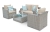 Chelsea 4PC High Back Rattan Furniture Set - Whitewash -  Inc. Oatmeal & Grey Cushion Covers