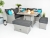Eastbourne 6PC Corner Sofa Set - Firepit Table Set - Light Grey