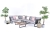 Hampton 5PC Aluminium Corner Sofa Rope Set with Wooden Acacia Coffee Table - Dark Grey