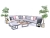 Hampton 7PC Aluminium Corner Sofa Rope Set & 2 stools - LH & RH Arrangement - Dark Grey