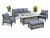 Kingswinford 5PC Firepit Conversation Garden Sofa Set - Grey