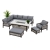 Kingswinford 8PC Aluminium Rattan Corner Firepit Sofa Set with Armchair - Grey