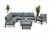 Kingswinford 7PC Corner Aluminium Garden Sofa Set with Armchair - Grey