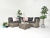 6PC York Mid High Back Modular Daybed Sofa Rattan Furniture Set - Natural DECO alfresco