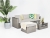 Manchester 5PC Rattan Modular Corner Sofa Set Whitewash Inc. Oatmeal & Grey Cushion Covers