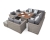 Bahia Luxury Modular Rattan Sofa Dining Set with Acacia Table  - 11PC - Whitewash Grey