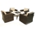 Kingston Rattan Lounge Furniture - 4 Seat Armchair Set with Firepit