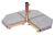 4 pc Set Square Parasol Bases for Cantilever Parasols - 20Kg each when filled with sand