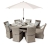 Richmond 8 Seater Rattan Oval Garden Dining Table Set - Whitewash Grey