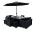 Woburn Deluxe Sofa Rattan Cube Garden Furniture Seater - Black
