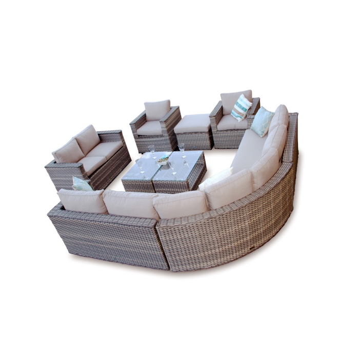 Brantwood Rattan Corner Sofa Dining Modular Furniture Set - Natural