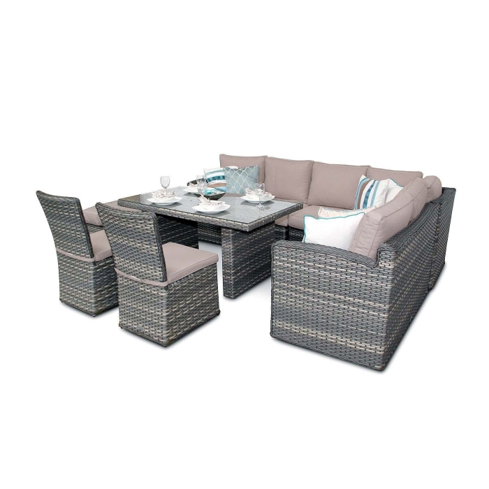 Chelsea Rattan Sofa Corner Dining Set - LH & RH Arrangement - Natural