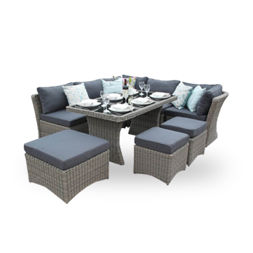 Rattan Sofa Dining Sets With Adjustable Table image