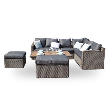 Rattan Sofa Dining Sets With Adjustable Table image