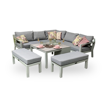 Garden Sofa Dining Sets With Firepit image