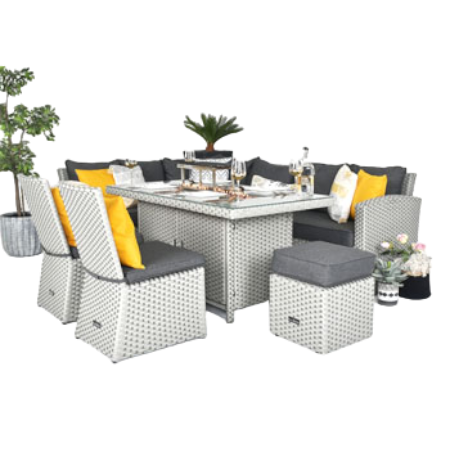 Garden Sofa Dining Sets With Firepit image